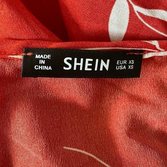 SHEIN Floral Print Maxi True Wrap Short Sleeve Dress Size Extra Small - Picture 7 of 9